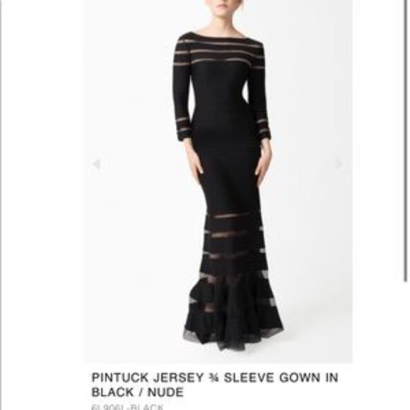 Tadashi Shoji Black Gow With Tags - Picture 1 of 12
